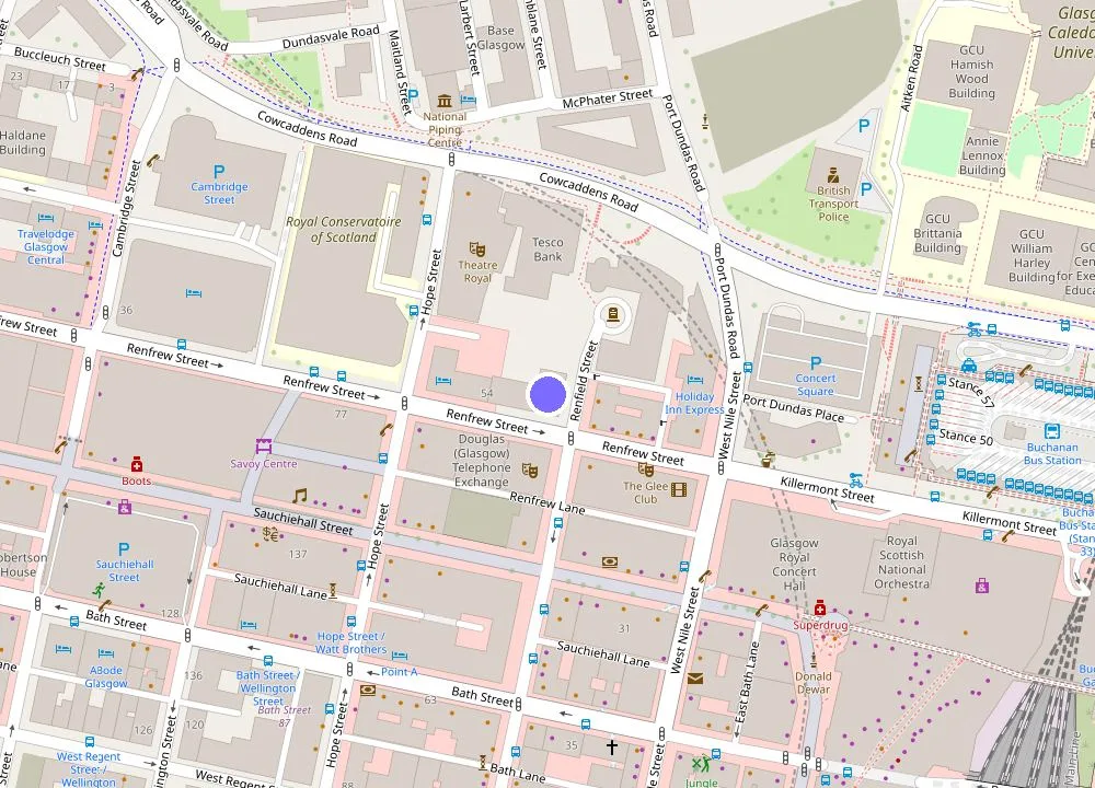 Map: Maldron Hotel Glasgow City